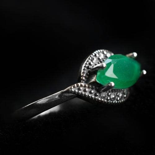 сребърен пръстен със зелен камък2